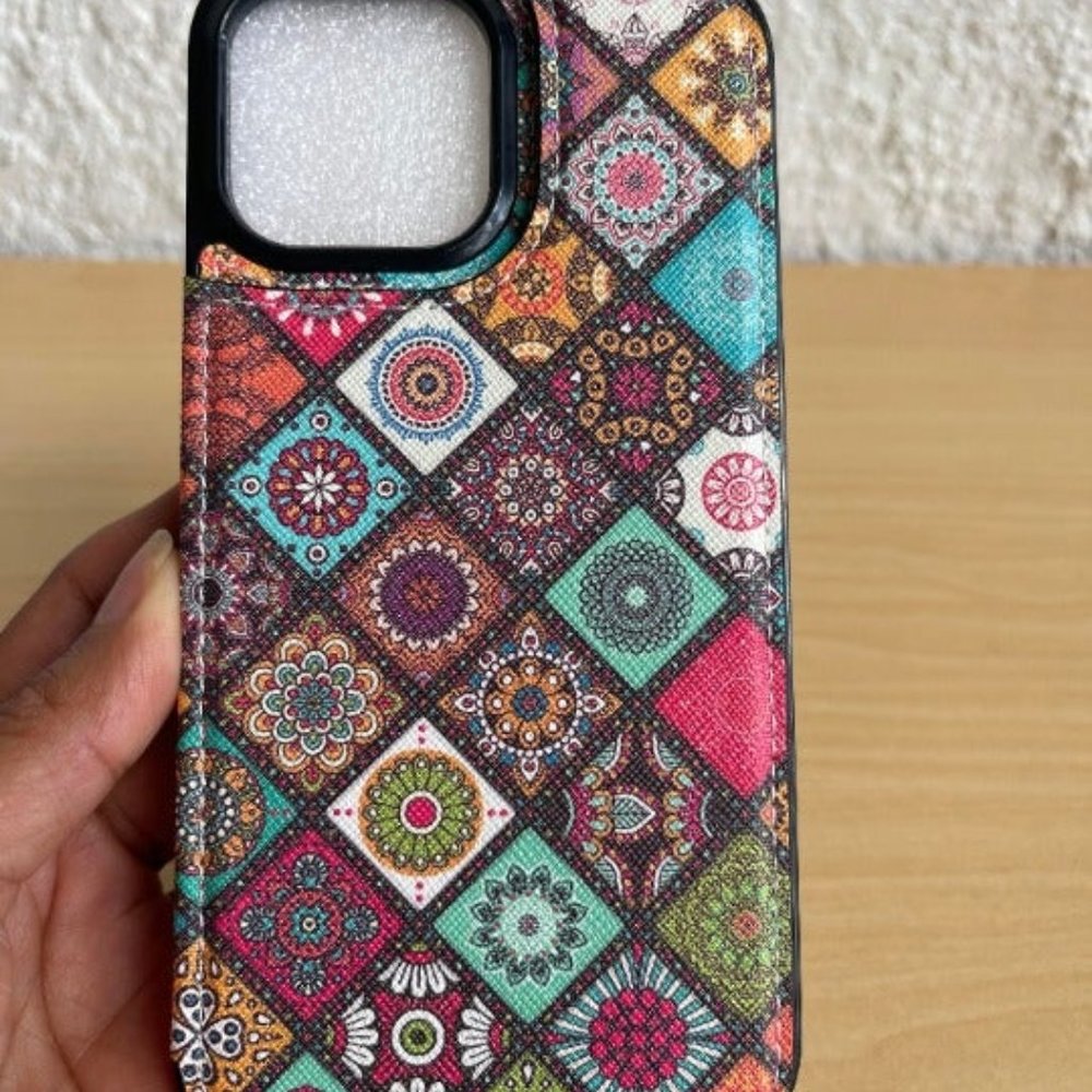 For iPhone 13 Pro Max Case Wallet Women Credit Card Holder Luxury PU Leather